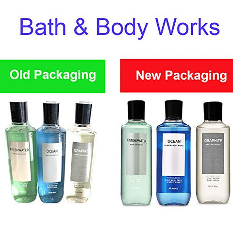 Bath & Body Works - Bath and Body Works – Kit 3 Unidades 2 em 1 Gel de Banho e Cabelo Freshwater, Graphite e Ocean. 300 ml