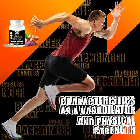 Real Naturals - Cápsulas de Extrato de Gengibre Preto para Homens 500 mg (100 Cápsulas) Vegano – Kaempferia Parviflora para Resistência e Desempenho Geral