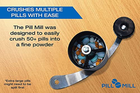 Triturador de Comprimidos Pill Mill – Moedor de Metal para Pílulas – Pulverizador de Comprimidos para Viagem – Ideal para Alimentação por Sonda e Animais de Estimação