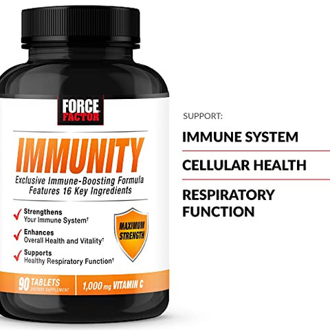 Force Factor - FORCE FACTOR Immunity: Reforço Imunológico com Sabugueiro e 1000mg de Vitamina C, Além de Vitamina D, Zinco, Probióticos, Antioxidantes e Equinácea para Defesa da Saúde Imunológica