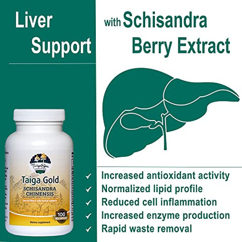 TAIGASEA - Schisandra Chinensis: Extrato Herbal Siberiano Selvagem para Foco Mental, Suporte Cerebral e Reforço Imunológico – 100 Cápsulas Vegetarianas