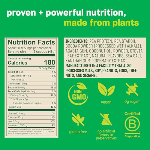 Original Pó de Proteína, Mistura Cremosa de Proteína Vegetal com Sabor de Baunilha para Água, Leite e Smoothies, 32,5 oz (910 g) - Vega