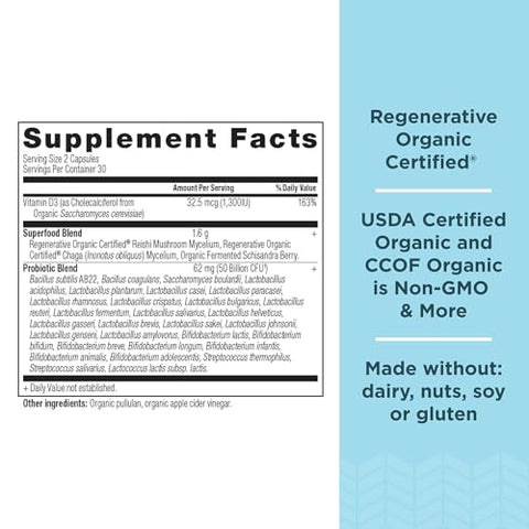 Probióticos Certificados Regenerativos Orgânicos para Mulheres, Força Extra para Mulheres, Suporte à Digestão Saudável e Função do Sistema Imunológico, 25 Bilhões de UFCs* - Ancient Nutrition