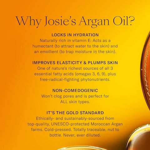 Óleo de Argan Puro Josie Maran – Hidratante para Cabelo e Pele – 100% Natural – 30ml