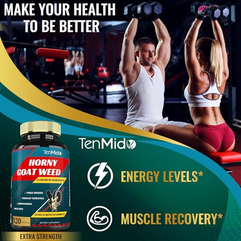 Tenmido - Extrato de Horny Goat Weed em Cápsulas 10000mg – Potência Máxima