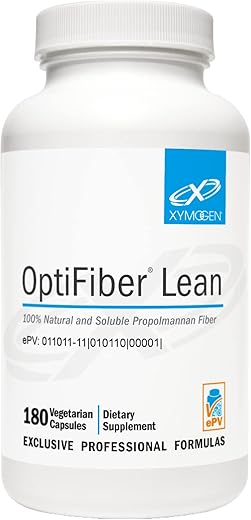 OptiFiber Lean – Cápsulas de Fibra Diária para Saúde Digestiva e Suporte ao Metabolismo do Colesterol – Limpeza Intestinal (180 Cápsulas de Fibra) - XYMOGEN