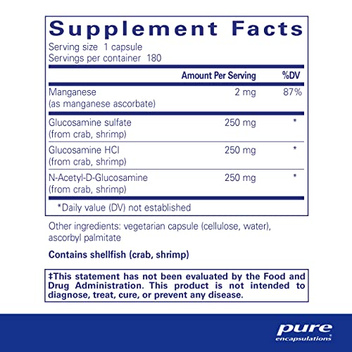 Glucosamina Complexo | Suporte para Cartilagem com Manganês | 180 Cápsulas - Pure Encapsulations