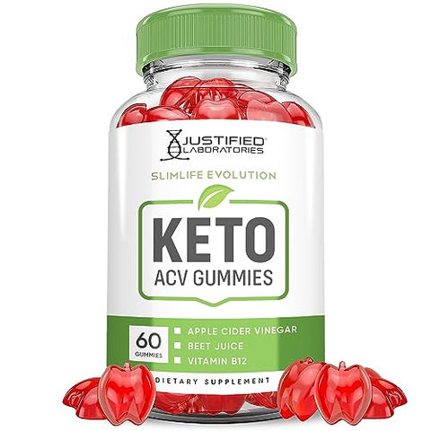 Justified Laboratories - (3 Pack) Gomas Slimlife Evolution Keto ACV – Slim Life Evolution Keto Gummies Avançado 1000MG – Fórmula de Vinagre de Maçã com Romã e Beterraba em Pó