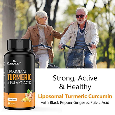 Enerrgecko - Liposomal Turmeric Curcumin 2000 mg com Pimenta Preta – Marca em Destaque