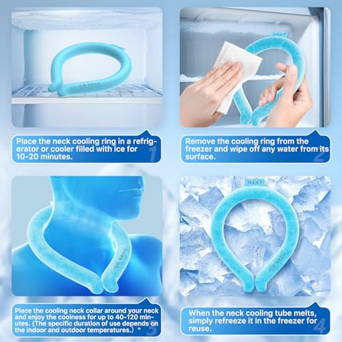HAKT - Tubo Refrescante para Pescoço, Envoltório Refrescante para Pescoço para o Verão Quente, Anel de Gelo Reutilizável para Pescoço a 18℃/64℉ para Esportes ao Ar Livre e Trabalhadores Externos (Azul)