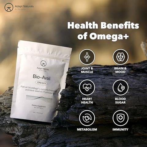 ADAPT NATURALS BY CHRIS KRESSER - Adapt Naturals Ômega 3 com Curcumina Bioativa – Óleo de Peixe em Cápsulas 1000mg