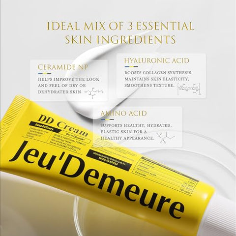 JEU'DEMEURE - JEU’DEMEURE DD Cream Hidratante Intensivo de Ceramida para Rosto e Pescoço. Firmeza, Anti-Envelhecimento, Hidratação Profunda. Ácido Hialurônico, Peptídeo, 50ml