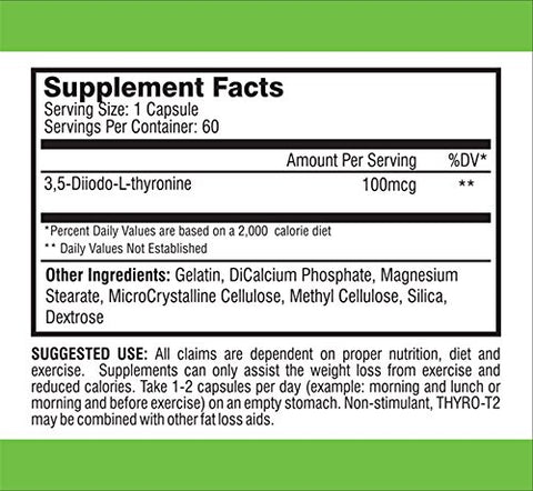 BioCor Nutrition Thyro-T2 – Queimador de Gordura Hormonal da Tireoide – Acelere o Metabolismo e Perca Peso (60 Cápsulas – 1 Mês de Fornecimento)