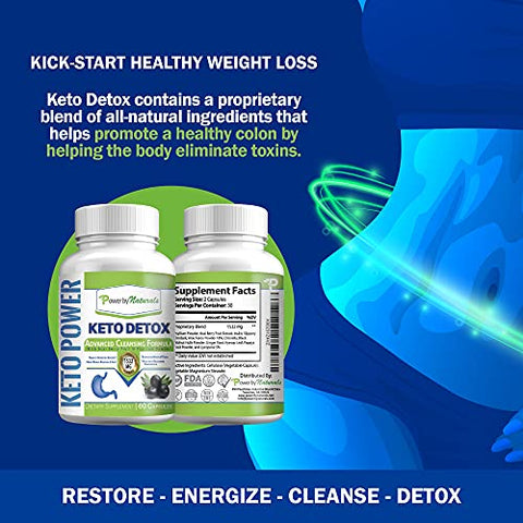 Keto Limpador de Cólon – Fórmula Natural para Limpeza Intestinal – 100% Eficaz – Emagreça com Saúde – 60 Cápsulas - Power By Naturals