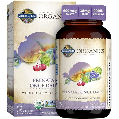 Organics – Vitamina Pré-Natal Folate Energia Desenvolvimento Fetal Saudável - Garden of Life