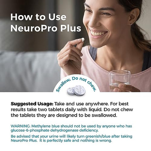 Be-Onguard - 365 Labs NeuroPro – Comprimidos de Saúde Máxima para Mitocôndrias – Azul de Metileno e Vitamina C – Suporte Neuroativo de Ação Rápida – Melhore o Foco e a Memória – 60 Comprimidos