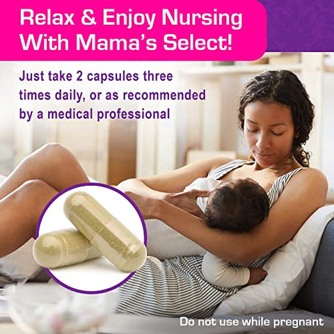 Mama's Select - Mama’s Select Blessed Thistle – Suplemento de Aleitamento Materno 800mg, Suporte à Lactação para Aumento do Leite Materno – 120 Cápsulas Veganas
