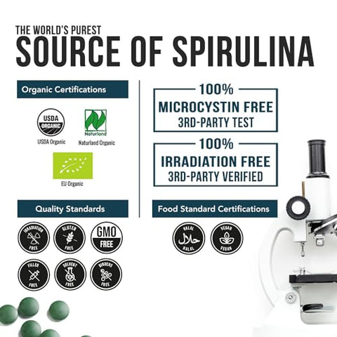 Triquetra Health - Chlorella Orgânica: 3 Certificações Orgânicas – Forma de Parede Celular Quebrada, Alga Azul-Verde – Crua, Cultivada ao Sol, Não Irradiada, Máximo de Nutrientes