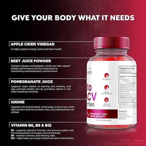 rize labs - Total Fit Keto ACV Gummies – Gomas de ACV TotalFit Keto para Perda de Peso Avançada, Goma de ACV Keto, Suplemento Premium para Bem-Estar Total, Avaliações Oficiais de Vinagre de Maçã (60…)