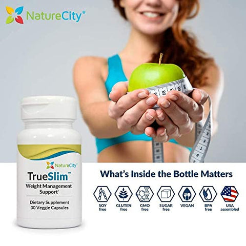 NatureCity - True-Slim 400mg Morosil | Suplemento para Perda de Peso e Gordura | Reduz Acúmulo de Gordura | 60 Cápsulas Vegetarianas | Livre de Transgênicos e Glúten | Feito nos EUA com Extrato de Laranja Sanguínea