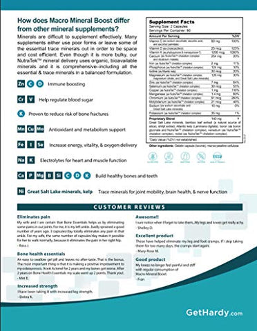 Hardy Nutritionals - Macro Mineral Boost – Suplemento de Cálcio de Alta Intensidade para os Ossos