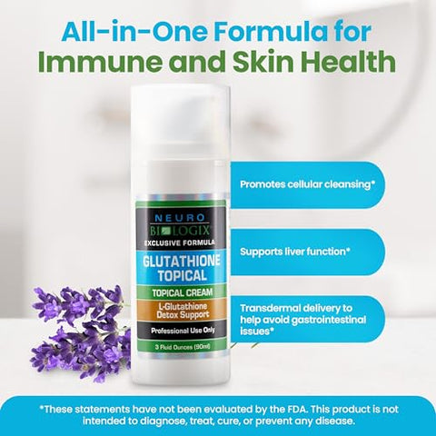 Neuro biologix - Glutationa Tópica Mestre Antioxidante – Fórmula com L Glutationa, Vitamina E, B12 | 30ml