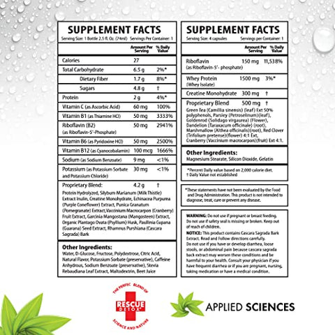 ICE Shot – 2.5oz Shot 4ct Cápsulas | Funciona em 90 Minutos até 5 Horas | Marca Rescue Detox - Rescue Detox