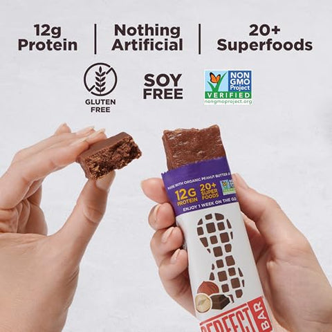 Barra de Proteína Refrigerada Perfect Bar Chocolate Hazelnut Crisp Sem Glúten, 8 unidades, 62g