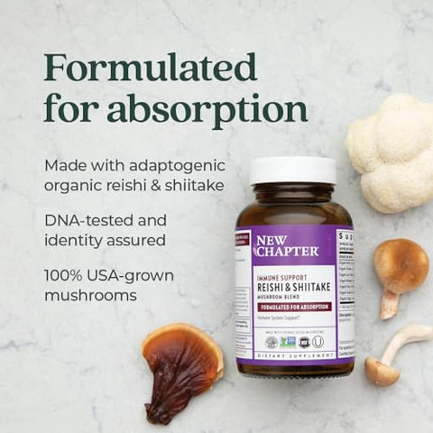 LifeShield Suporte Imunológico com Reishi Orgânico – Vegano, Não-OGM, Ingredientes Nootrópicos – 60 ct - New Chapter
