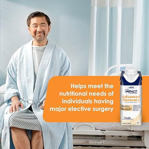 Impact - IMPACT Advanced Recovery Bebida de Baunilha, Nutrição PRÉ e PÓS Cirurgia (280 Calorias, 26g Proteína) 250ml, Pacote com 10