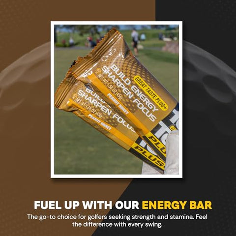1ST TEE - Barras de Energia de Golfe 10th Tee PLUS de Amendoim e Mel Feitas com Ingredientes Naturais | Barras Saudáveis para Escritório, Fáceis de Digestão | Melhores Barras de Café da Manhã 12-45g