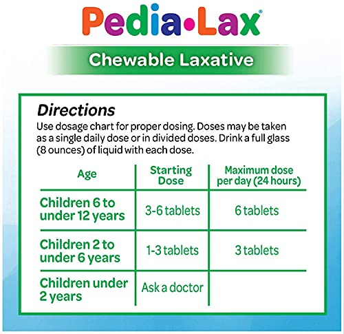 Tabletes Mastigáveis Laxantes para Crianças de 2 a 11 Anos, Sabor Melancia, 30 Unidades, Pacote com 3 – Marca Pedia-Lax - Pedia-Lax
