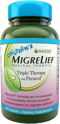 Infantil – Tríplice Terapia com Puracol™ – Suporte Nutricional para Crianças com Enxaqueca – 60 Cápsulas/1 Mês de Fornecimento - MigreLief