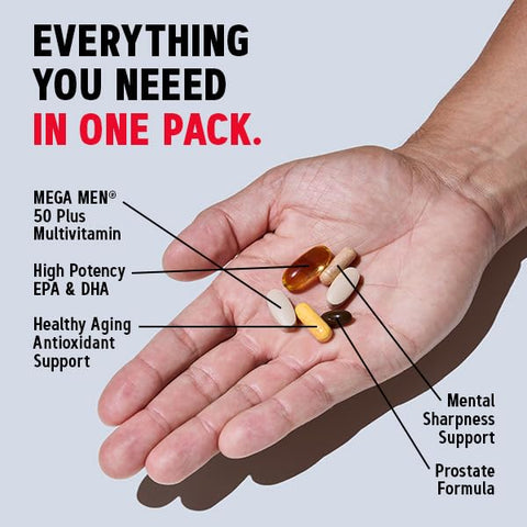 Vitapak Bundle 50 Plus para Homens e Mulheres – Fórmula Completa para Saúde e Bem-Estar - GNC