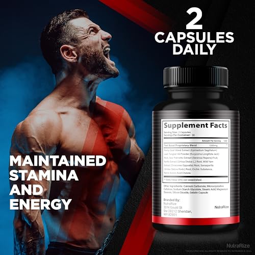 NutraRize - Titan Boost – Suplemento Masculino para Aumento de Desempenho – 2 Unidades – Fórmula Potente com Tongkat Ali e Wild Yam Root – Oficial