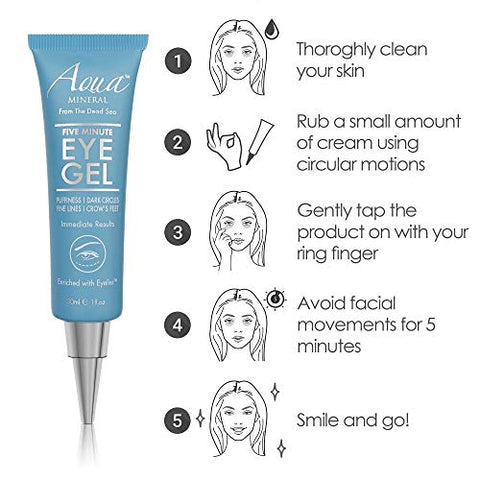 Gel para Olhos Inchados – Resultados Instantâneos – Redução Rápida e Natural – Elimine Rugas, Inchaço e Bolsas – Gel Hidratante para Olhos com Extrato de Chá Verde por Aqua Mineral – 30ml
