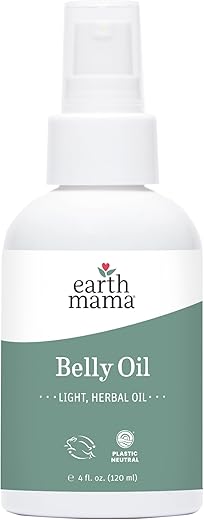Óleo de Barriga Earth Mama para Pele Seca | Óleo Hidratante de Calêndula para Cuidados com a Pele, Estimula a Elasticidade Natural e Ajuda a Prevenir Estrias Durante a Gravidez e Pós-Parto, 4 ml