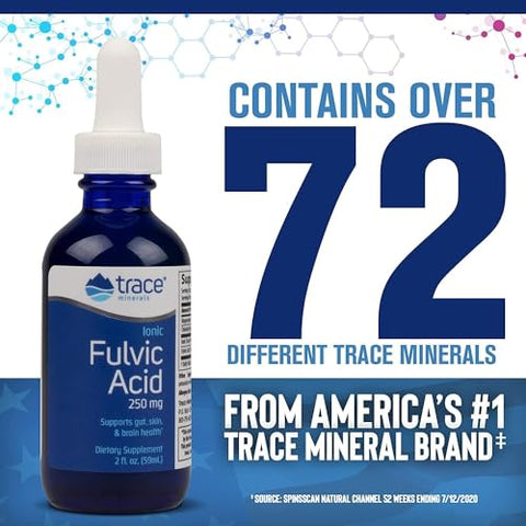 Research IOFA01 – Ácido Fúlvico Iônico Líquido com Concentrace, 0.3 lb – Marca Trace Minerals Research - Trace Minerals