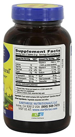 Spirulina 500mg – Superalimento em Cápsulas – Energia Natural - Earthrise