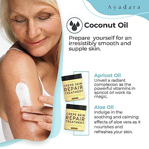 AYADARA - Tratamento Reparador para Pele Enrugada 240ml, Loção Firmadora para Pele Flácida, Creme Corretor de Rugas e Colágeno para Reafirmar a Pele do Corpo, Creme Anti-Rugas para Rosto, Pescoço, Braços e Pernas, 500 Utilizações