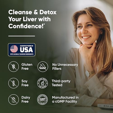 Sandhu's - Sandhu’s Liver Renew Cleanse Detox, Reparo – Fórmula Poderosa para Renovar o Fígado – 60 Cápsulas