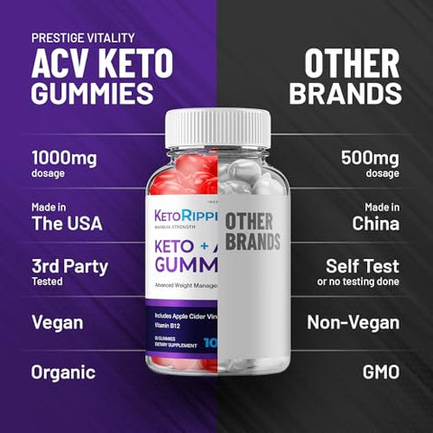 Indelo - (2 Pacotes) Gomas Keto Ripped ACV – Fórmula Avançada Gomas Keto Ripped ACV de Vinagre de Maçã – Suplemento Dietético de Gomas Ripped ACV de Vinagre de Maçã – Força Extra (120 Gomas)
