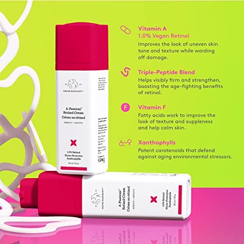A-Passioni Creme Anti-Rugas com Retinol. Iluminador, Restaurador e Vegano com Vitamina F (10 mL / 0,33 fl oz) (Midi) - Drunk Elephant