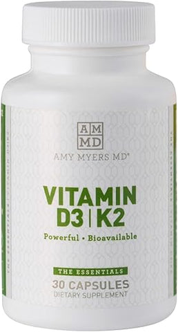 Vitamina D3 K2 10000 UI – Vitamina K2 MK-7 45 mcg – Suporta a Função Imunológica, Níveis de Energia - Amy Myers MD