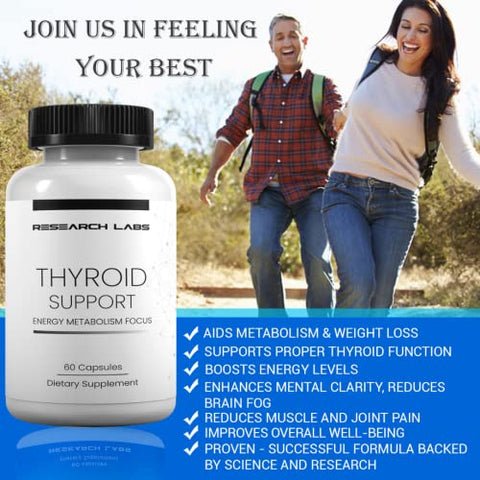 Research Labs - Suplemento de Iodo para Suporte da Tireoide – Energia, Metabolismo, Foco (120 Cápsulas no Total) – 2 Pacotes. Promove Níveis Hormonais Adequados para o Bem-Estar Geral. Fabricado nos EUA