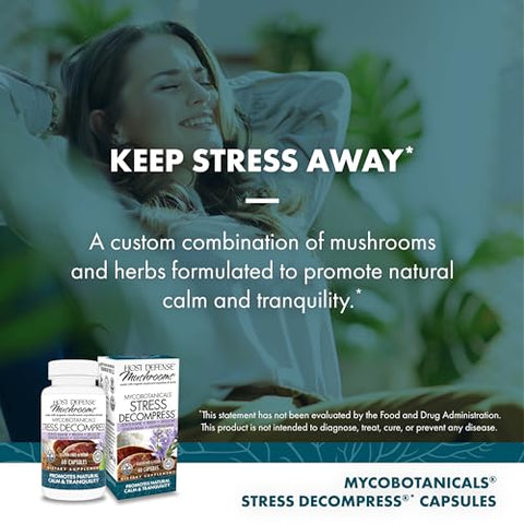 MycoBotanicals Stress Decompress* Cápsulas – Suplemento de Cogumelo com Melissa - Host Defense