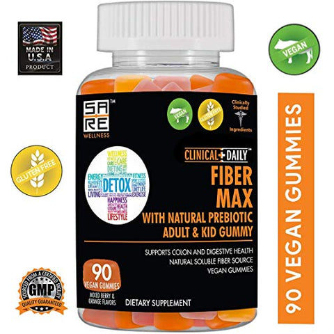 Clinical Daily - CLINICAL DAILY Fiber Max – Gomas Veganas de Alta Fibra para Adultos – Marca Líder em Gomas de Fibra