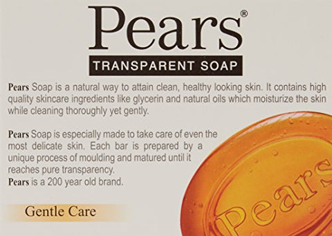 PEARS - Pera Barra US Amber 4.4 oz 24 pack – Embalagem com 24 unidades de 125g cada