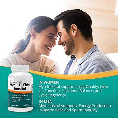Myo-Inositol e D-Chiro Inositol | Relação 40:1 | Suplemento para Fertilidade Feminina e Equilíbrio Hormonal | Vitamina B8 | Livre de Glúten e Lactose | 40g - Fairhaven Health